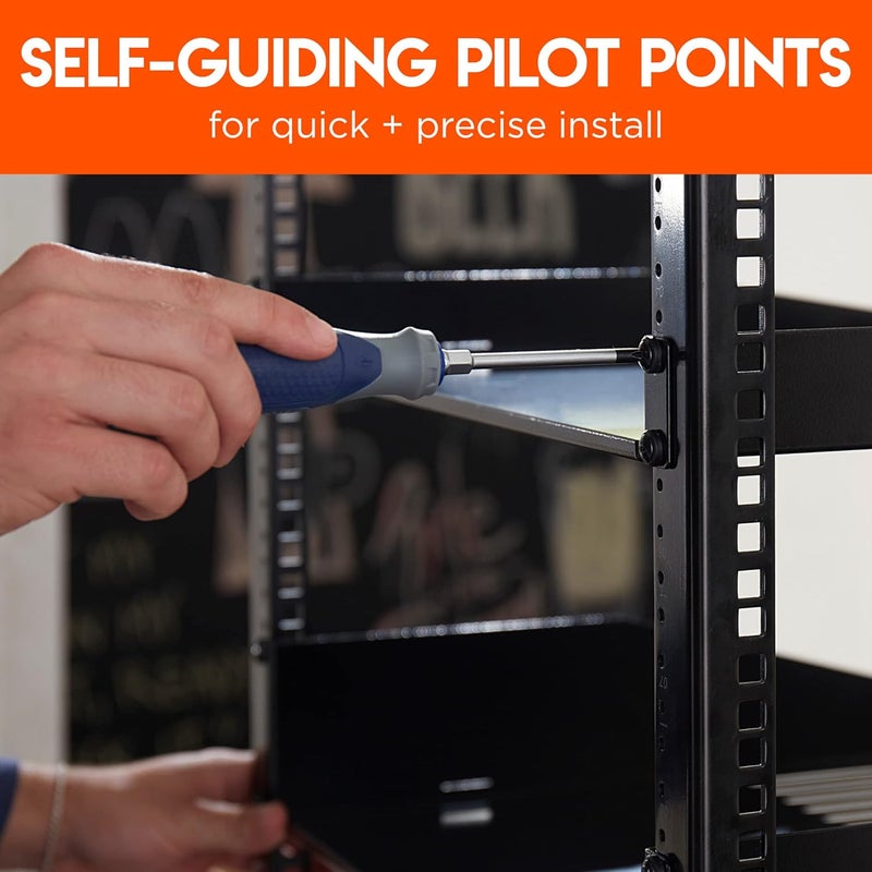 ECHOGEAR Server Rack Screws 50 Pack - 10/32 Steel Screws with Attached Nylon Washers & Pilot Point Heads - Made to Use with Network Racks, Enclosures, & Cabinets - Image 3